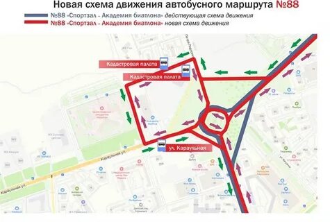 Маршрут движения 105 автобуса