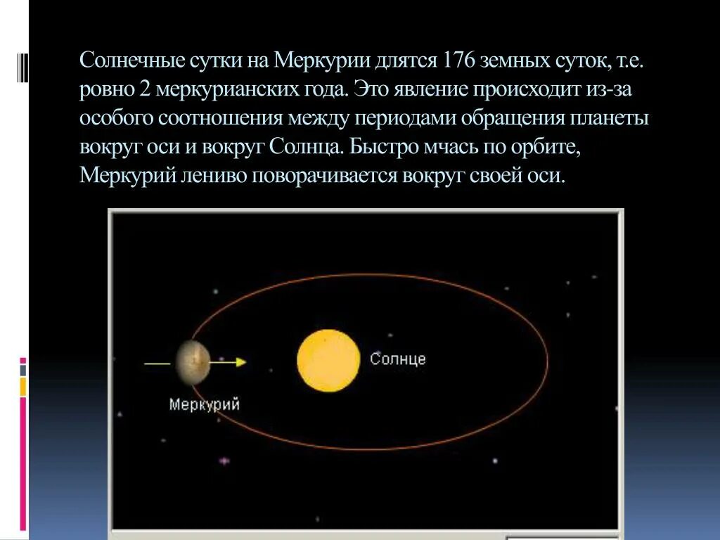 Сколько оборотов делают планеты. Меркурий вращается вокруг солнца. Солнечные сутки Меркурия. Обращение планет вокруг солнца. Сутки год Меркурия.