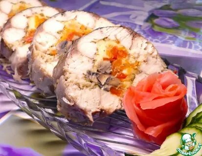 Рулетики из скумбрии с овощами