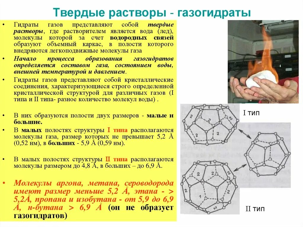 Газовые гидраты. Газогидраты и условия их образования.. Структура газовых гидратов. Гидраты углеводородных газов. Что такое гидраты