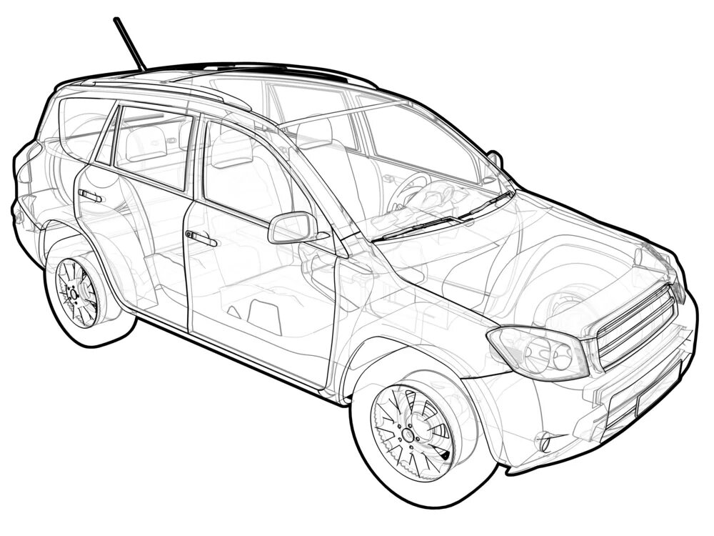 Чертеж машины Тойота рав 4. Тойота рав 4 новая чертеж. Раскраска Toyota rav4. Раскраска Тойота рав 4. Рисунок рав