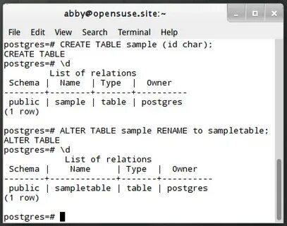 Rename table