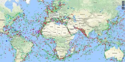 Карта маршрутов судов