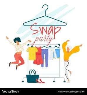 Swap party flat poster template vector image on VectorStock.