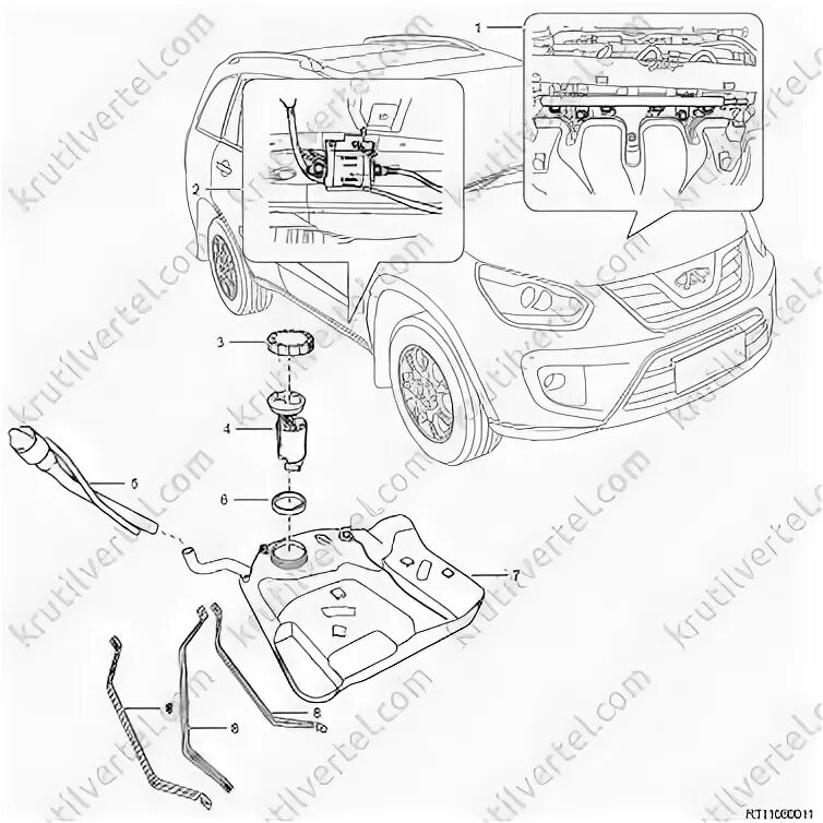 Бак топливный (бензобак) T11-1101110 Chery Tiggo 2.4л. 4x2 купить в Нижнем Новго