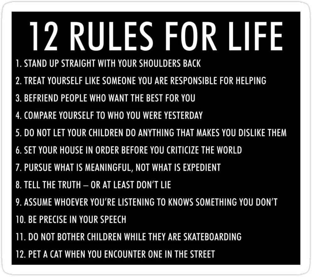 Life rules way. 12 Rules for Life Jordan Peterson. Rules for Life. Jordan Peterson Rules for Life. Rule 12.