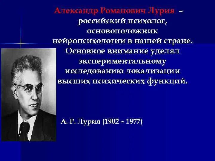 А р лурия разработал. А р лурия разработал