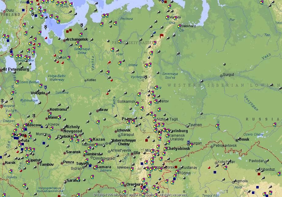 Подробная карта Урала. Карта уральских гор географическая. Урал на карте. Показать города урала на карте