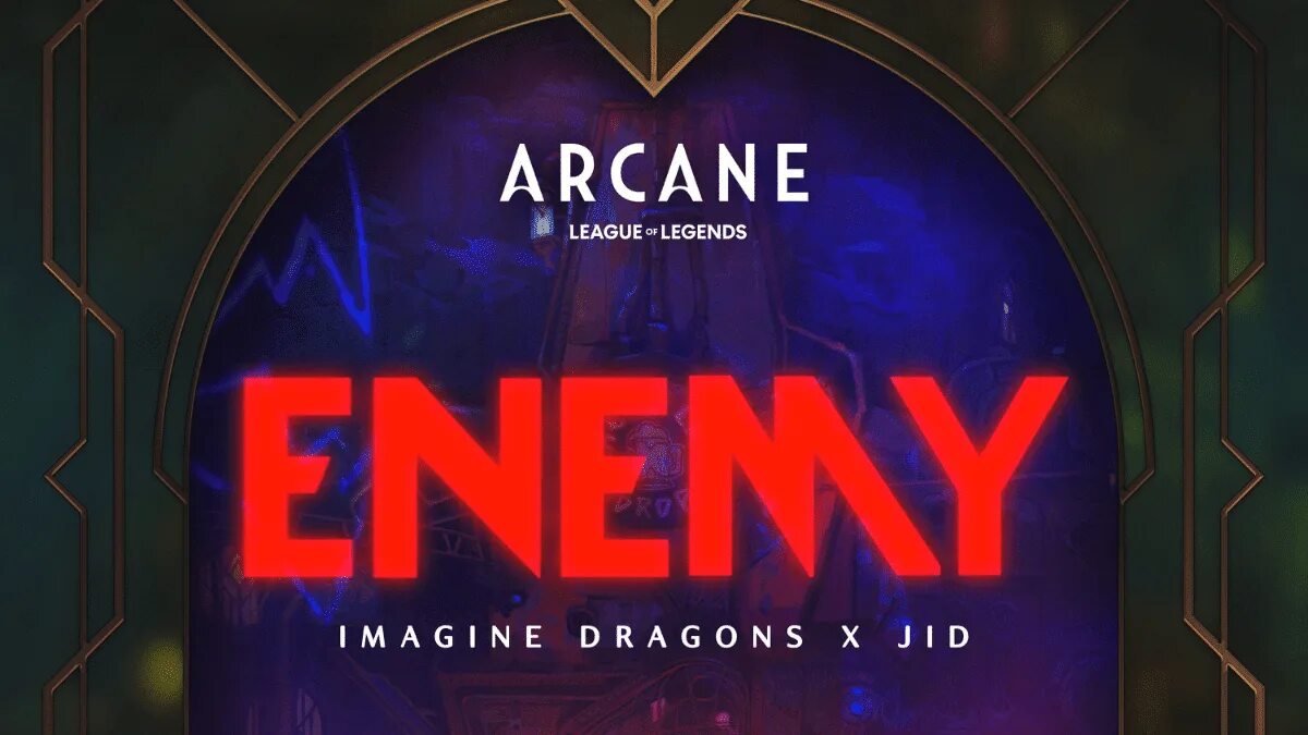 Enemy from arcane league. Имаджин драгон аркейн. imagine dragons в аркейн. enemy imagine dragons обложка. enemy from the series arcane league of legends imagine dragons.