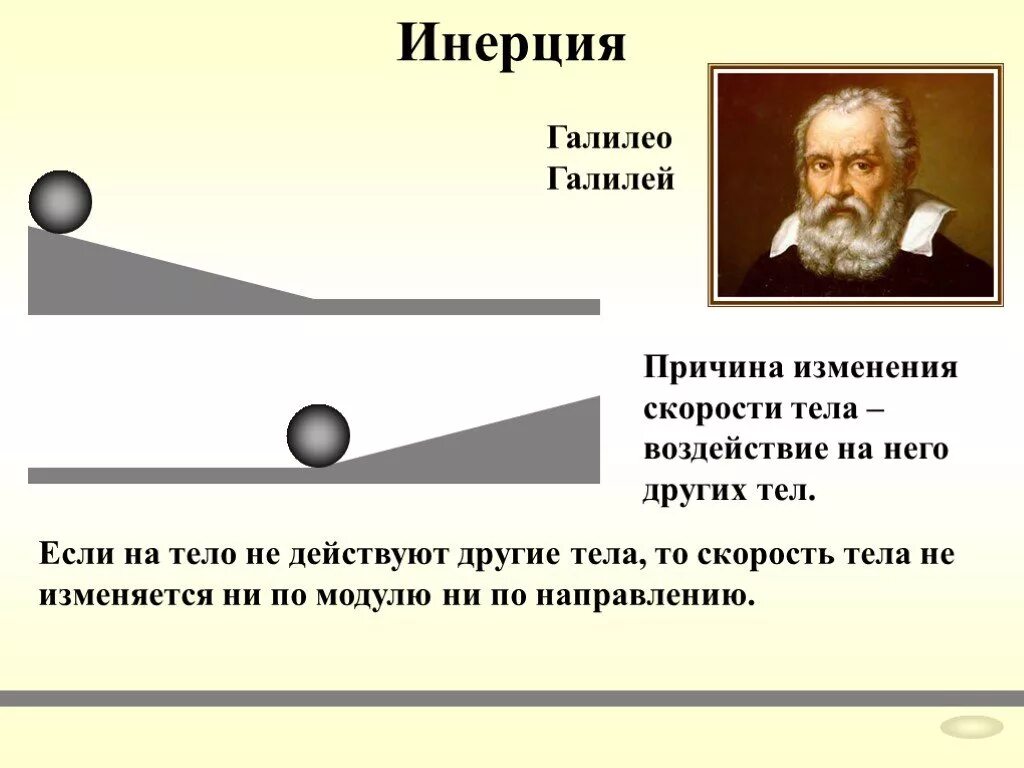 Закон физики тело. Опыты Галилео Галилея инерция. Галилео Галилей закон инерции. Закон Галилео Галилея об инерции. Принцип инерции Галилео Галилея.