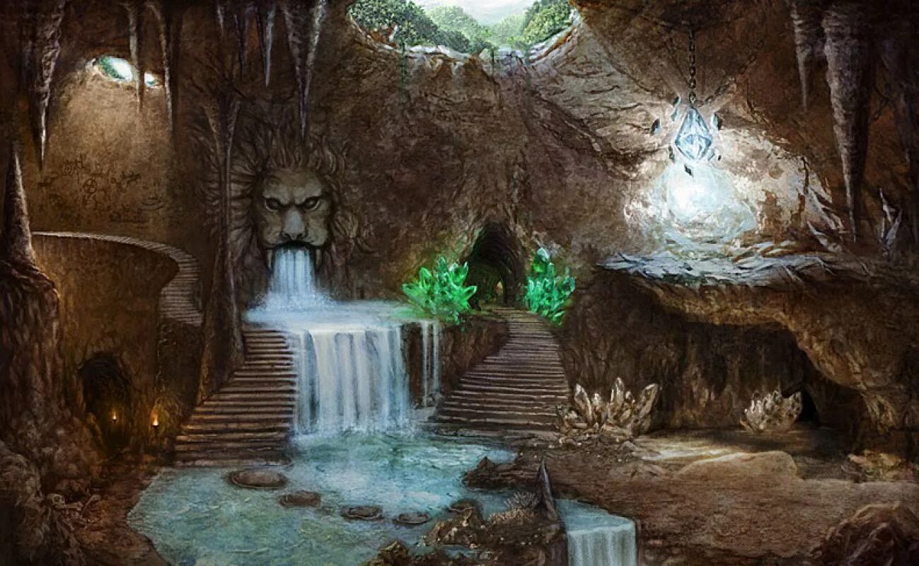 В подземном волшебной стране количество городов. Сказочная пещера. Сказочный подземный мир. Пещера фэнтези. Пещера гномов.