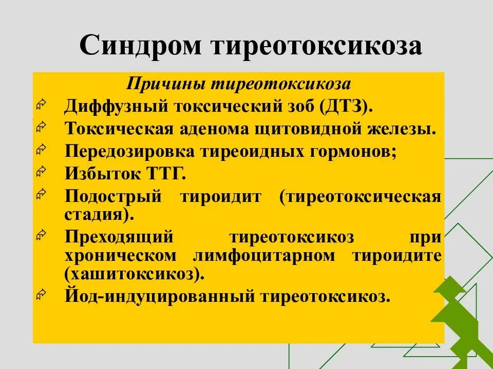 Причины диффузного зоба. Синдромы при гипертиреозе. Клинические симптомы тиреотоксикоза. Клинические проявления при тиреотоксикозе:. Клинические симптомы гипертиреоза.