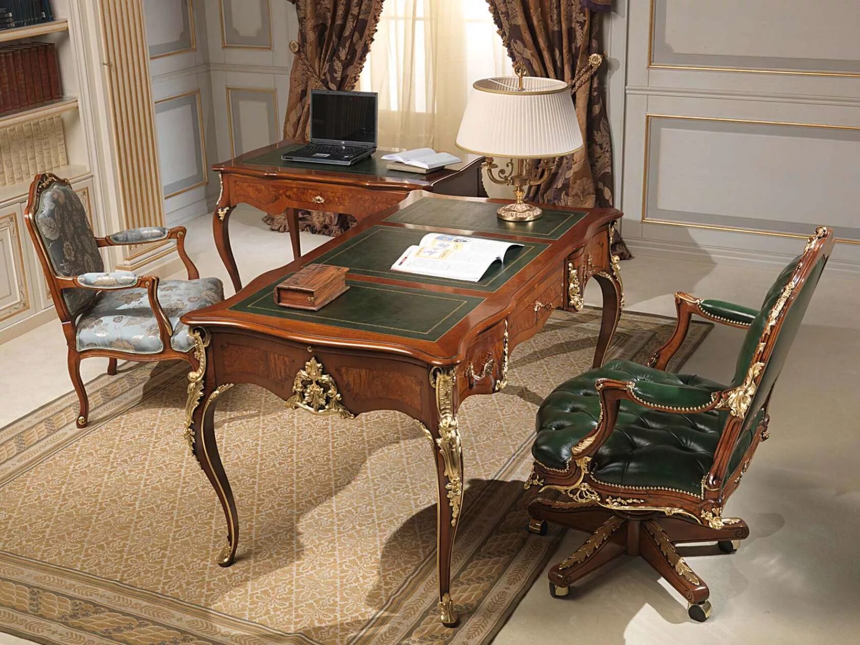 Стол письменный Royal Classical writing Desk le Home 5632/6400. Vimercati письменный стол. Кабинетный стол. Кабинетная мебель в классическом стиле.