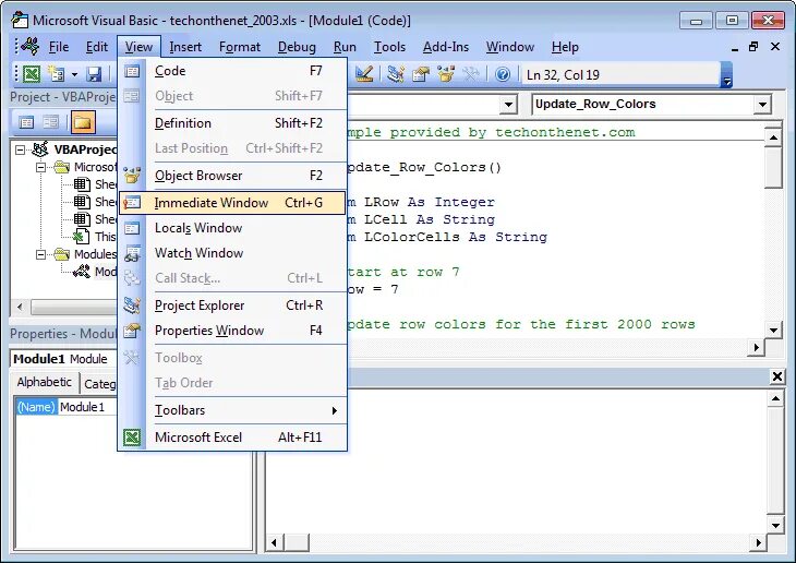 Vba xls. Project explorer. vba project. project explore 7. excel programm 2003.