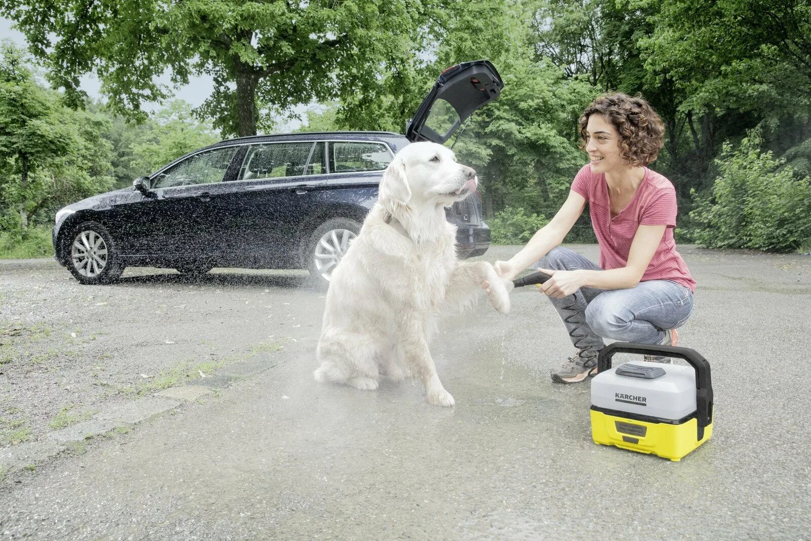 Jack wash the dog. Портативная мойка Karcher OC 3. Мойка высокого давления Karcher OC 3 Pet. Мойка портативная аккумуляторная Karcher mobile Outdoor Cleaner OC 3 (1.680-015). Мойка для собак.