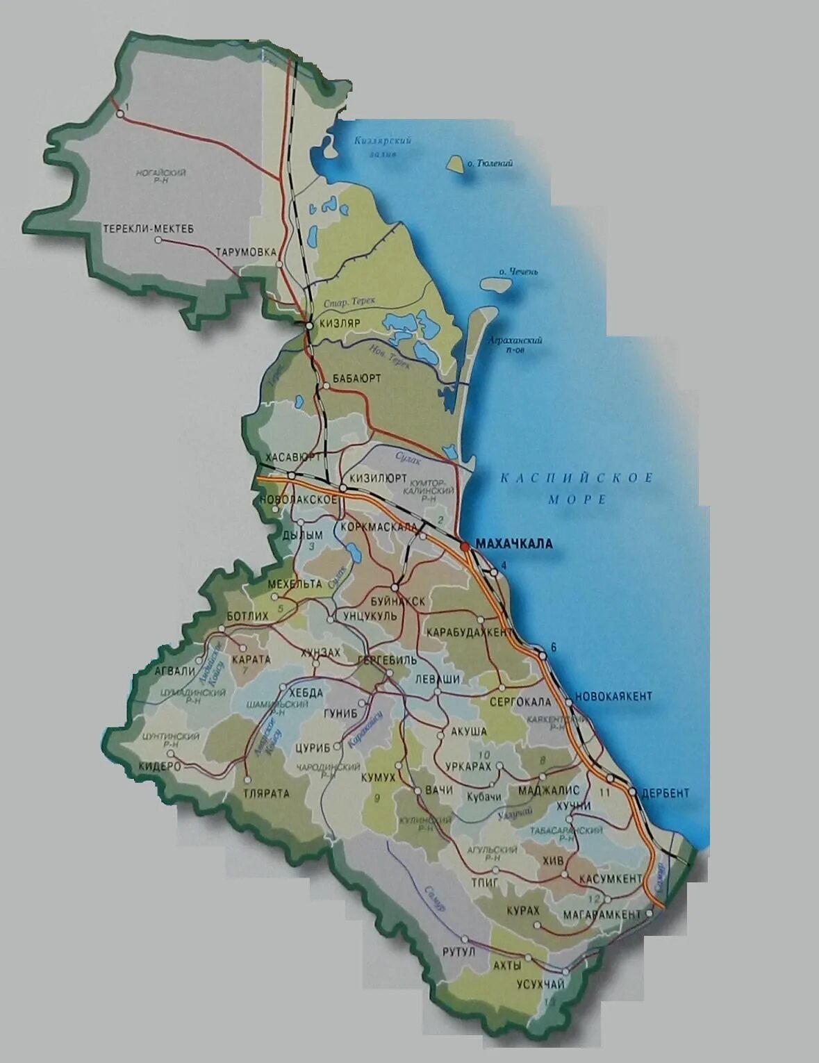Дагестан какой район. Республика Дагестан на карте. Карта Республики Дагестан с городами. Республика Дагестан физическая карта. Карта Дагестана с районами.
