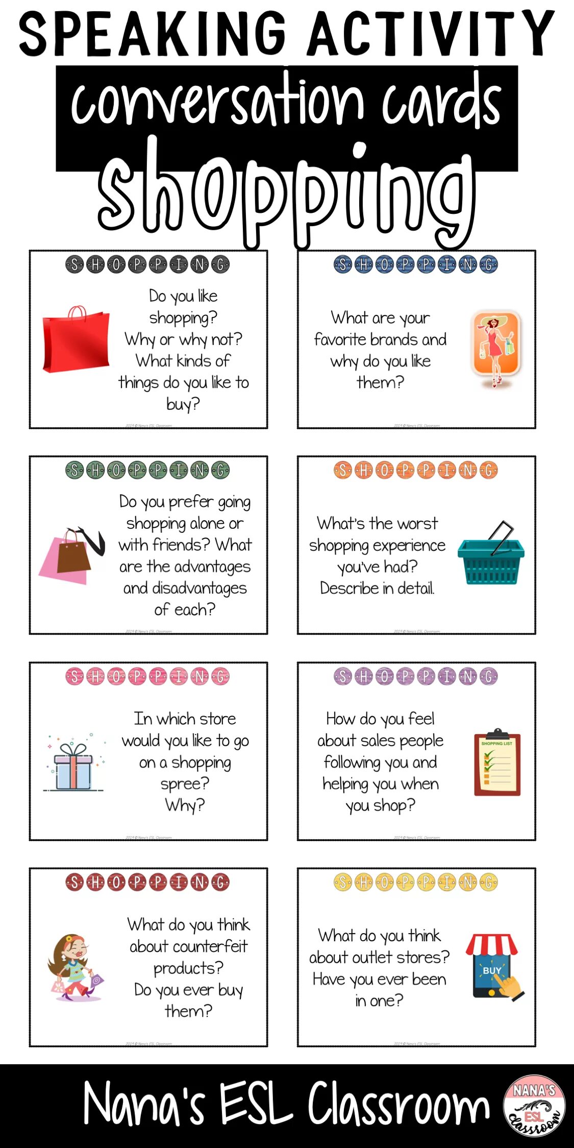 Questions about clothes. Speaking cards about shopping. shopping speaking activities. speaking activities. shop speaking activities.