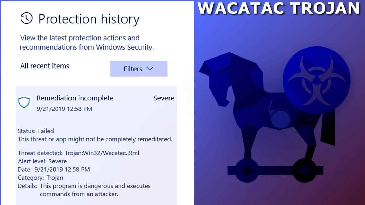 Win win скрипт. Троян WACATAC что это. Trojan:win32/WACATAC.B!ml. Win32 WACATAC. Троян (Trojan).