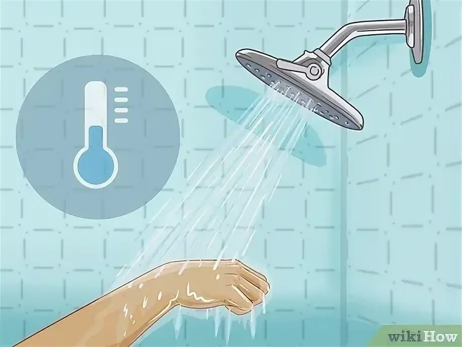 Out of the shower. Have a shower. step in shower.
