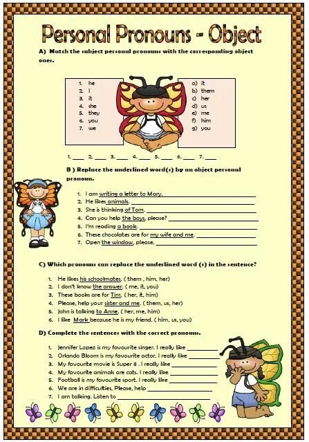 Местоимения Worksheets. Личные местоимения Worksheets for Kids. Местоимения Worksheets Elementary. Objective pronouns упражнения. Subject person