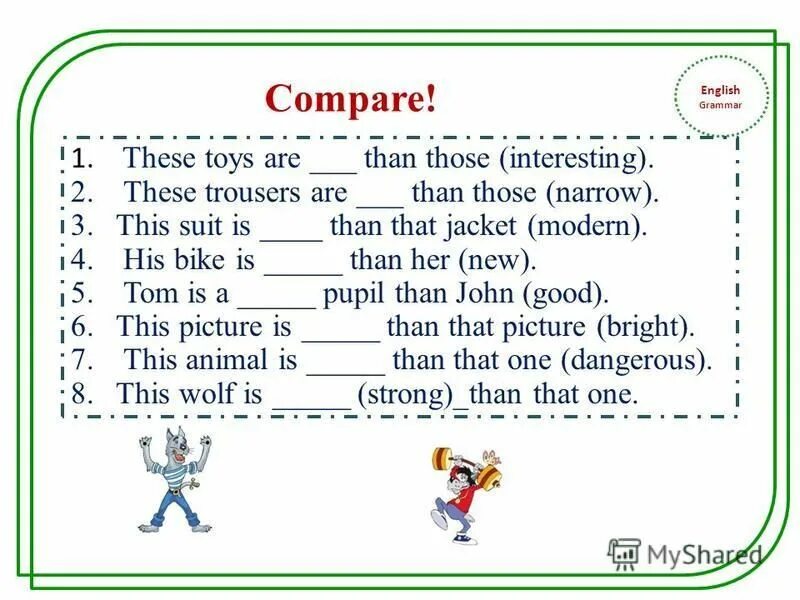 Jeans are или is. Comparatives and superlatives правило. Comparatives and superlatives. Comparison of adjectives упражнение. This that these those правило.