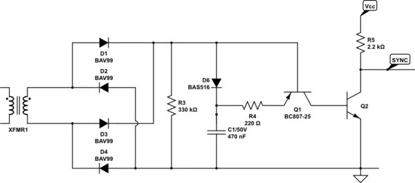 power electronics - How to create a zero crossing detector using a full bridge w