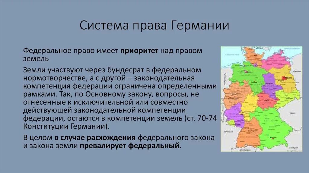 К германской группе относятся. Система законодательства ФРГ. Система законодательства Германии. Особенности правовой системы Германии.