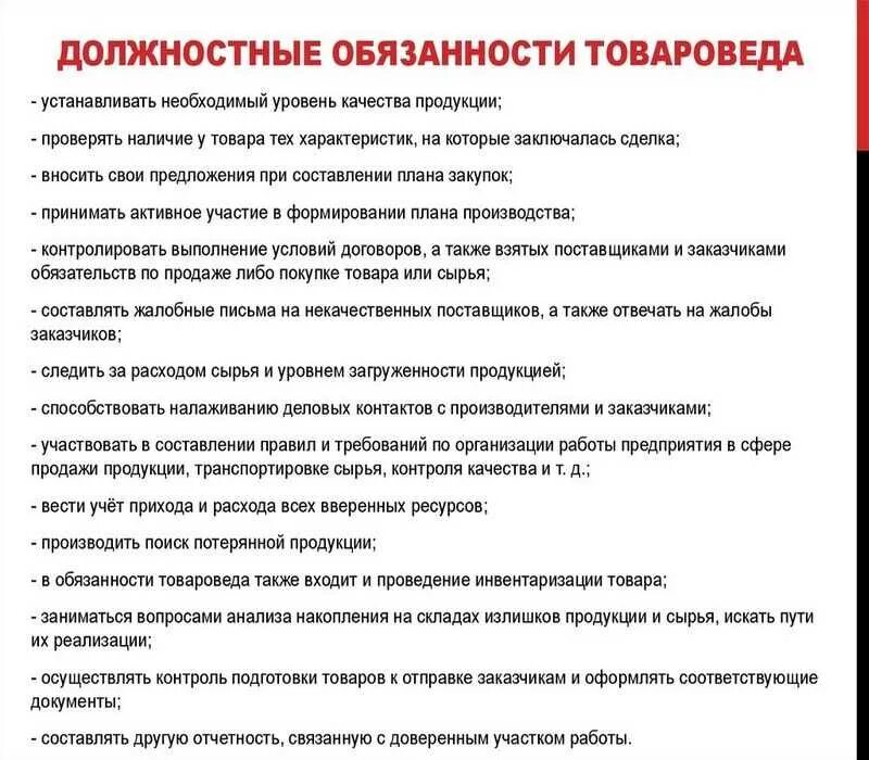 Найти список обязанностей