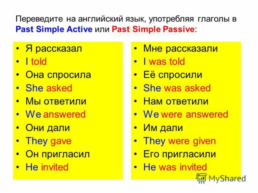 Переведите на английский язык в past simple. Глаголы past simple Passive в английском. Паст Симпл пассив в английском. Past simple Active или past simple Passive. Английский глагол пить