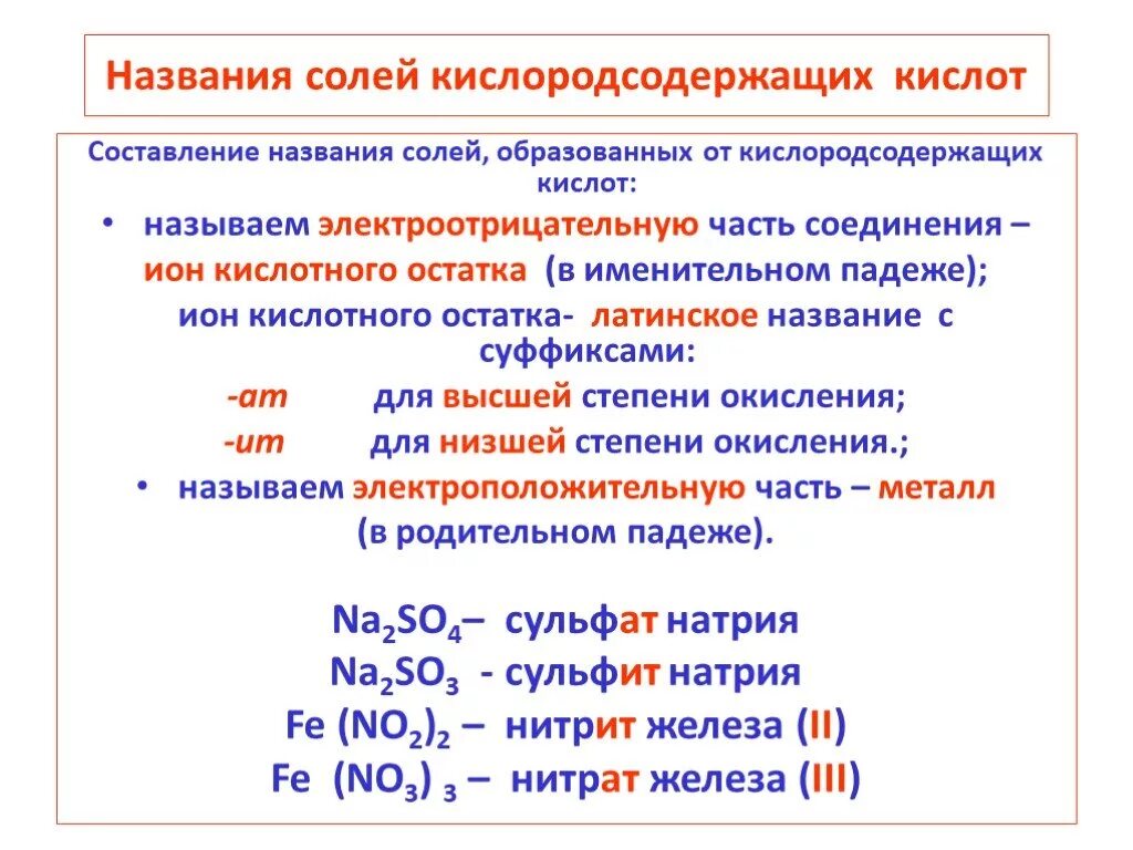 Как образуются названия солей. Названия кислородсодержащих кислот. Название кислот и солей. Соли названия солей. Какие гидроксиды основания и кислородсодержащие