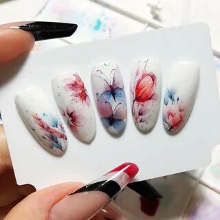 Дизайн ногтей акварельные капли (67 фото)