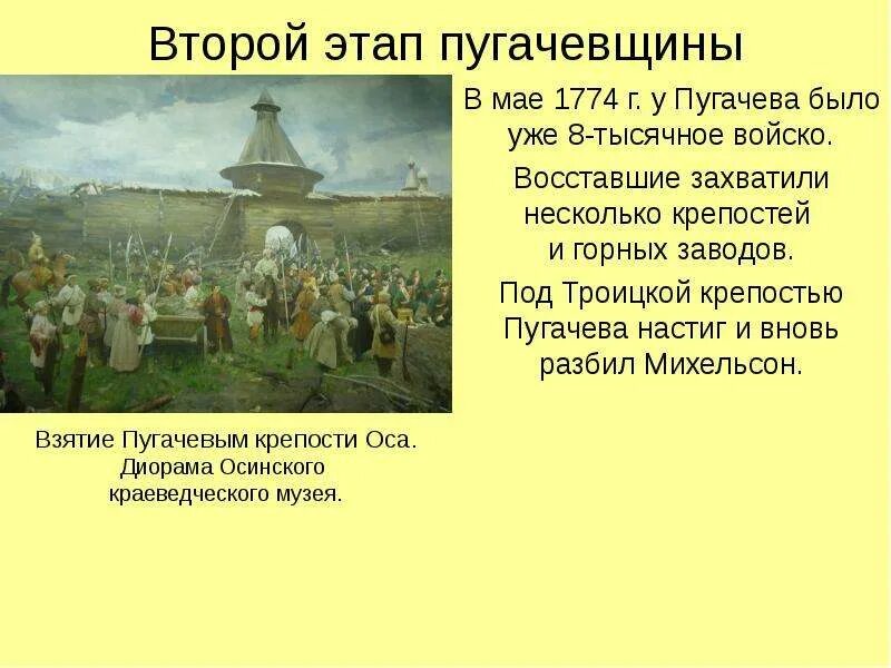 Как называется крепость которую захватил пугачев