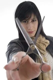 Woman scissors