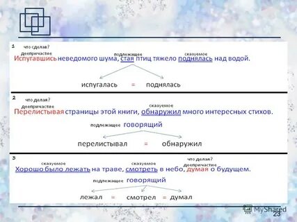 Деепричастный оборот в предложении с подлежащим