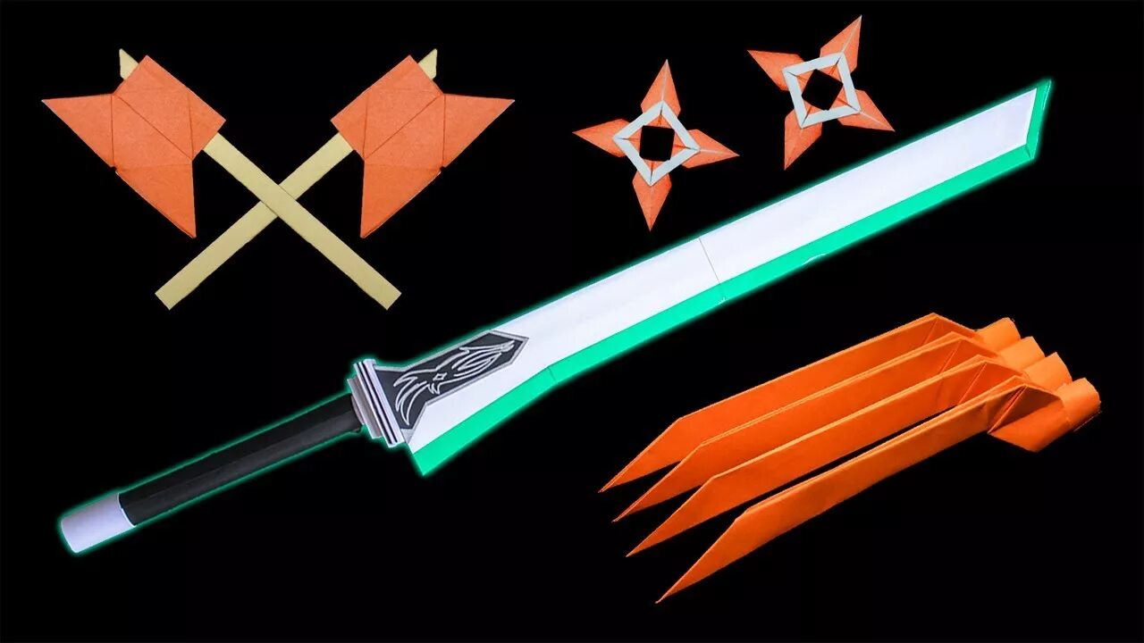 Оружие из бумаги без клея. Origami Ninja Star/Sword/Knife. Меч кунай оригами. Оригами оружие ниндзя кунай. Оригами оружие Двухклинковый меч.