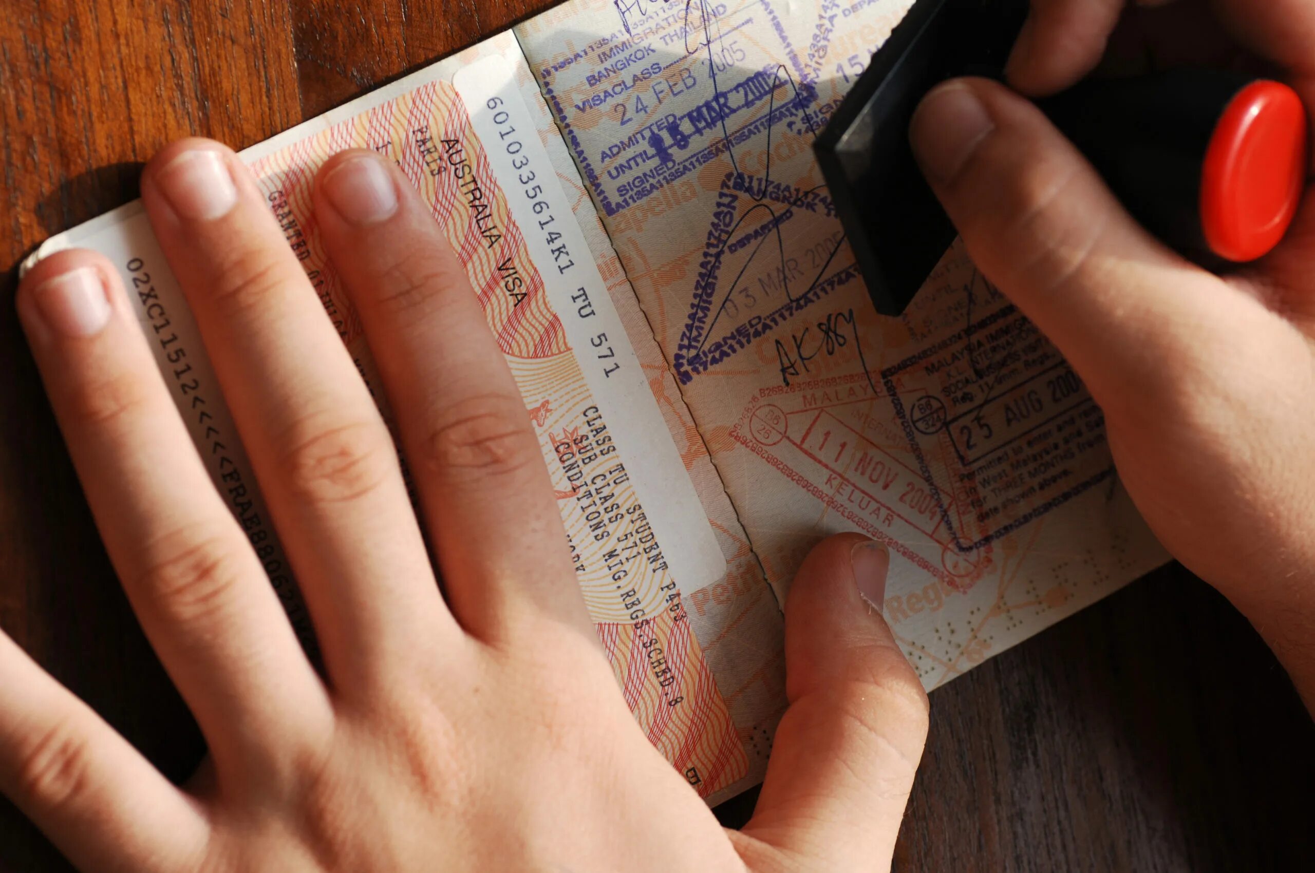 Виза заграницу. Выдача виз. Шенгенская виза. Виза в руках.