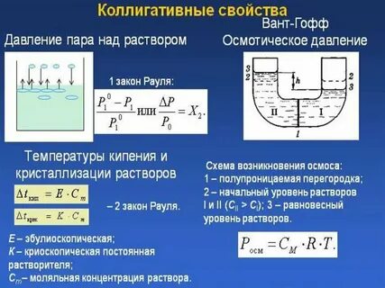 Осмос осмотическое давление закон вант гоффа