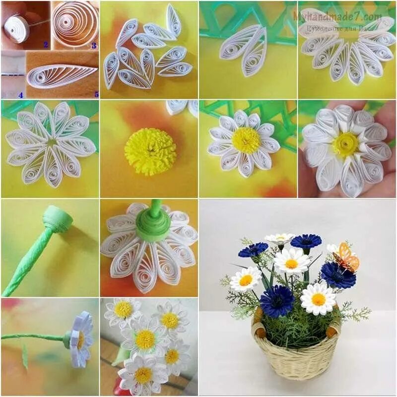 Бюджетный мастер класс для детей. Приглашаем на мастер класс по рисованию. Бумагопластика георгины. Квиллинг ромашки. Поделки цветов своими руками.