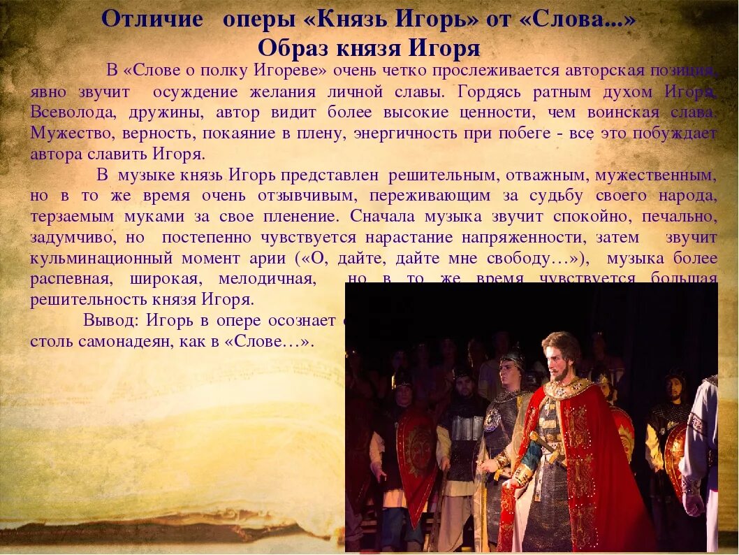 Образ князя Игоря в опере.