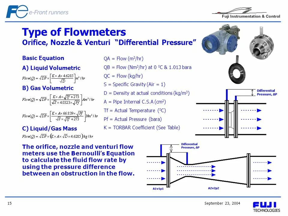 Flow pressure. Flow element - venturi. flowmeter,orifice. venturi type flowmeter substrruction relay. flow nozzle.