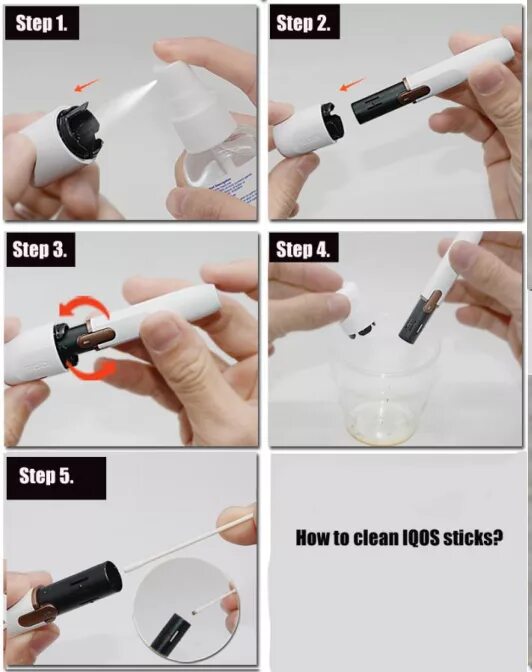 Source Double Head Alcohol Filled Cotton Swab Cleaning Sticks For IQOS E- Cigare