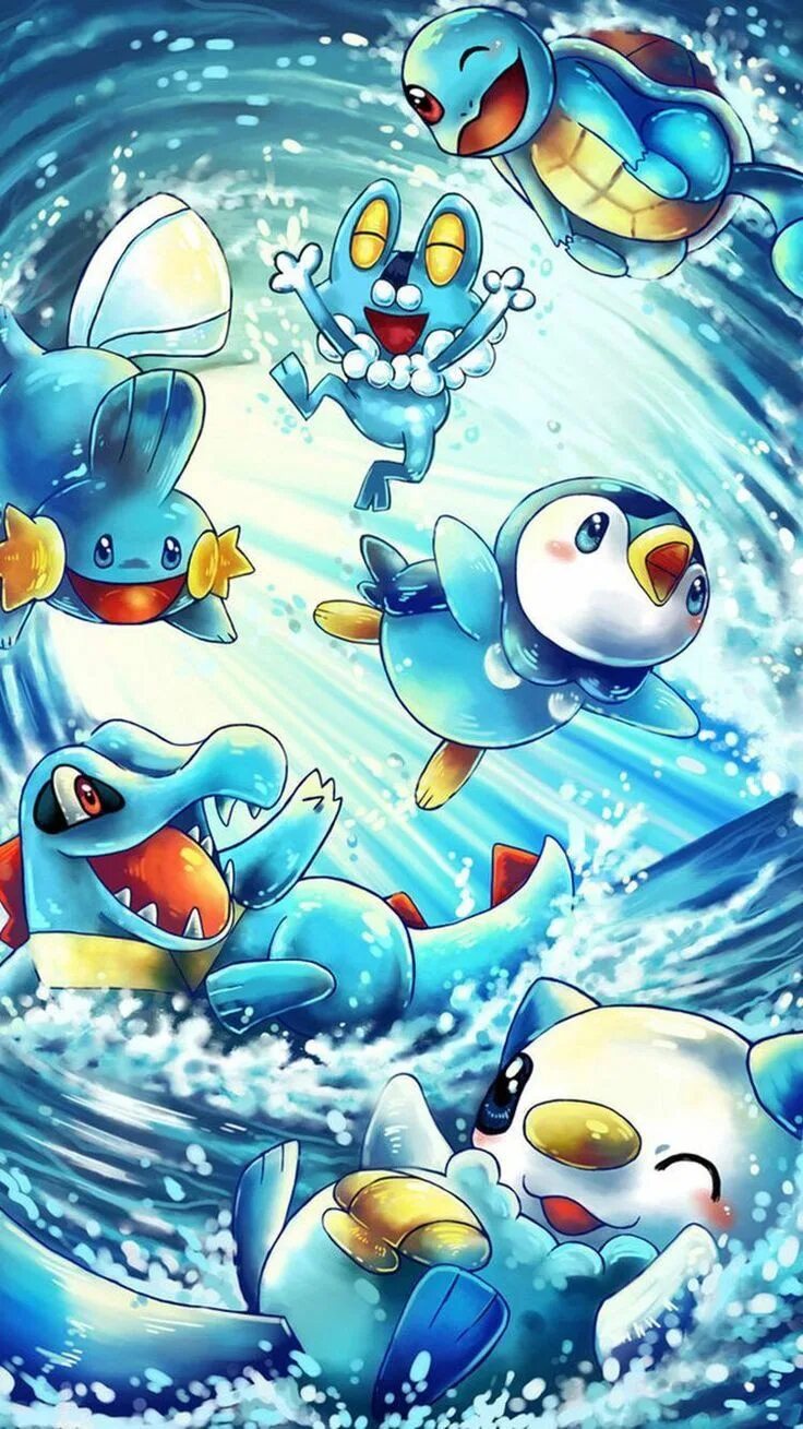 Покемон воды. Покемоны водного типа стартовики. Водные покемоны. Pokemon водяные. Водные покемоны арт.