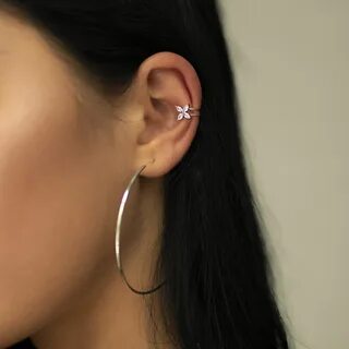 Серьги колечки с белым прямоугольным цирконом. ce-00547-б-SS. 