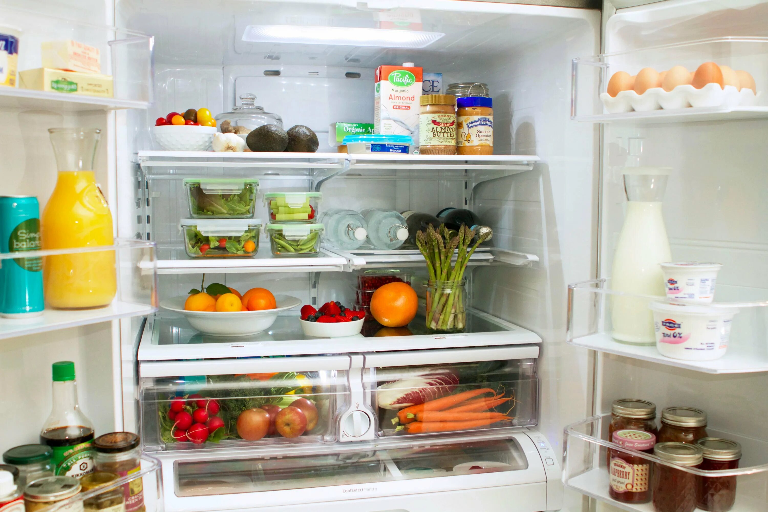Next to the fridge