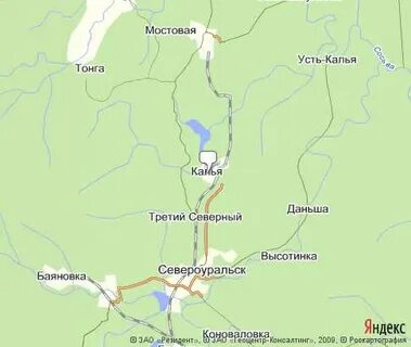 Североуральск на карте