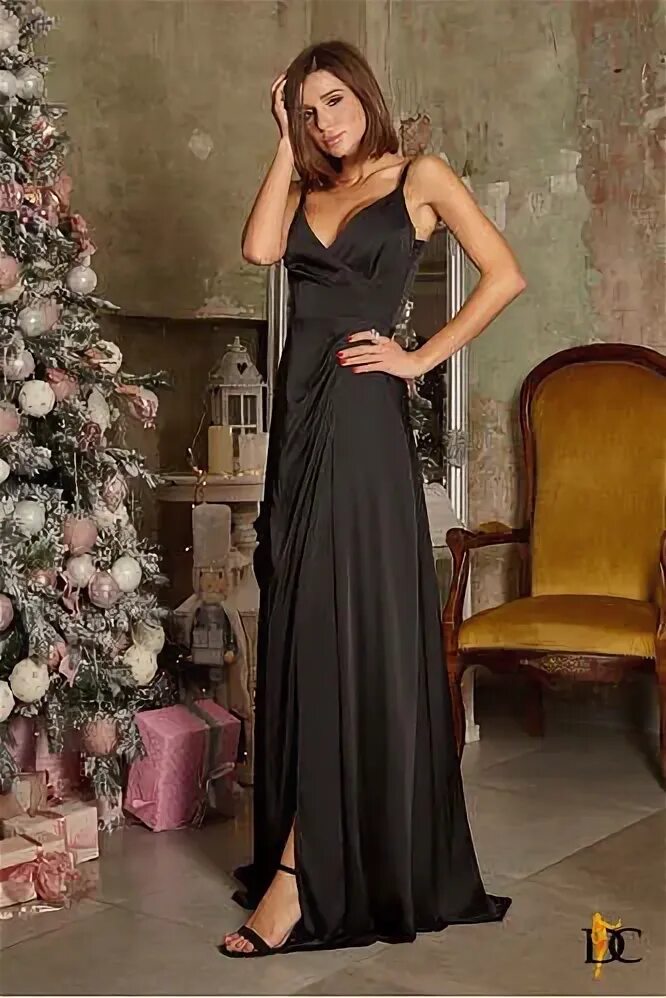 Black Satin Evening Dress Glam dresses, Satin evening dresses, Dinner dress