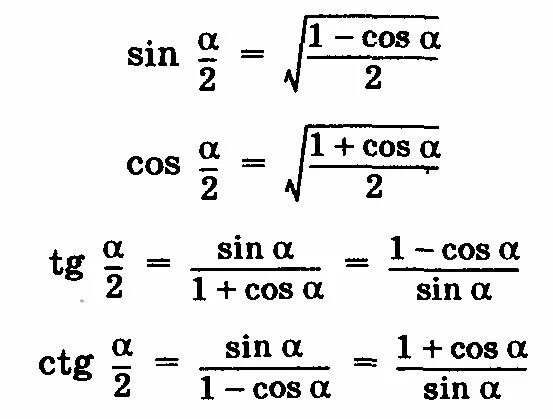 Тригонометрические функции двойного. Тригонометрические формулы половинного угла. Формулы двойного и половинного угла тригонометрия. Формулы половинного угла тригонометрических функций. Формулы двойного угла и половинного угла.