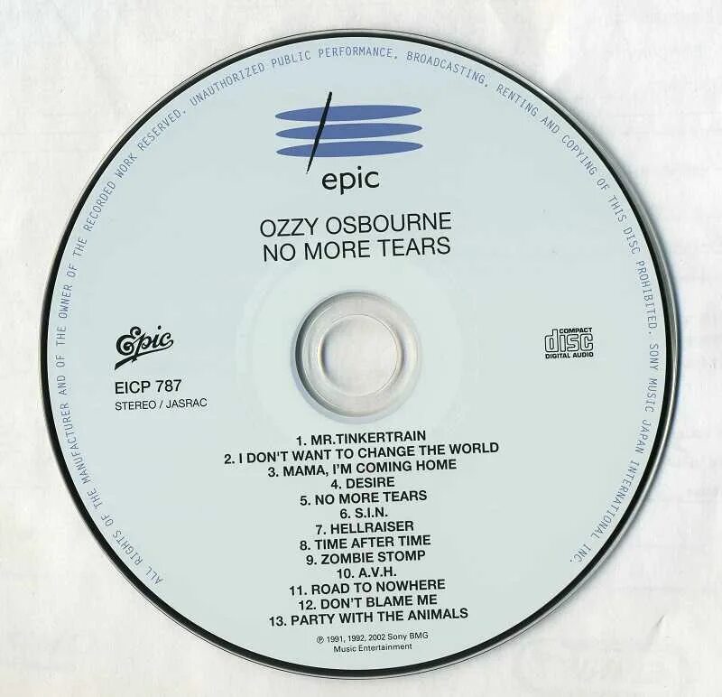 No more tears текст. Ozzy 1991. Osbourne 1991. Ozzy Osbourne no more tears 1991 обложка. Ozzy Osbourne 1991 no more tears обложка диска.