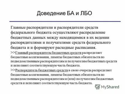 Сроки доведения лимитов бюджетных обязательств