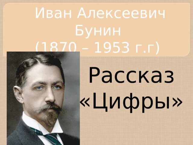 Герои рассказа цифры бунин. Рассказ цифры Бунин.